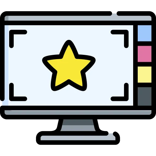 Ícono de varios colores sobre la tecnología avanzada para la impresión de folletos de Artes Gráficas Carnevali.